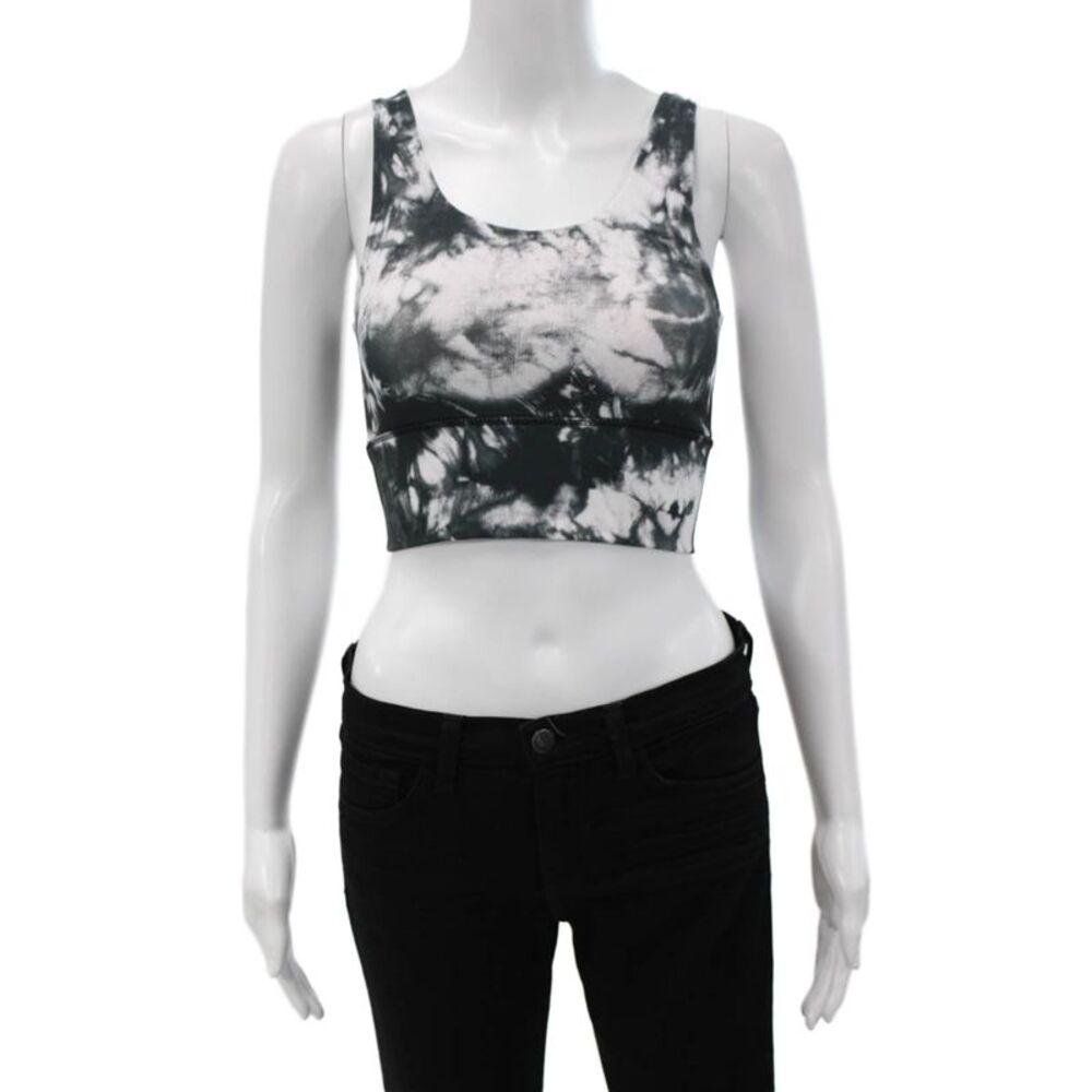 Define Your Inspiration Womens Back Cut Out Abstract Sports Bra Gray Size XS
